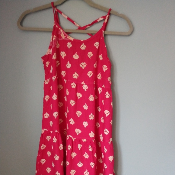 Bright Fushia Flower Dress Youth Girl Sleeveless - Picture 1 of 5